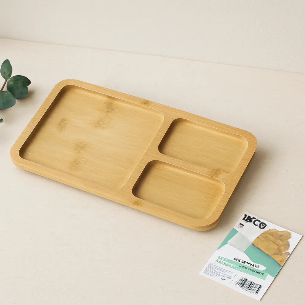 3 Bölmeli Dikdörtgen Bambu Servis Tepsisi 24.8x13.8x1.4 cm Fiyatı, Yorumları ve Özellikleri