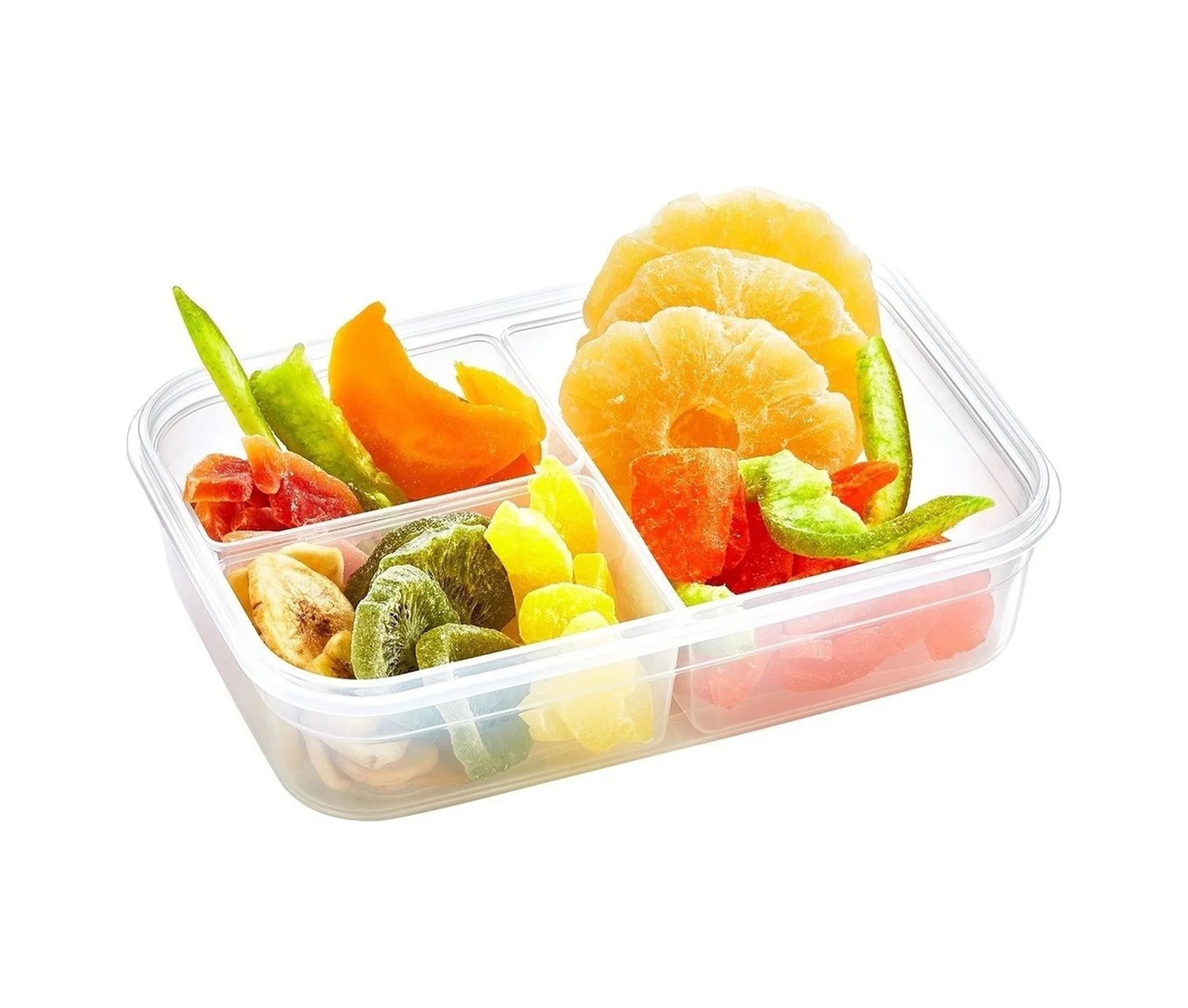 3 Bölmeli Kilitli Kapaklı 1 Litre Erzak Saklama Kabı Lc-510 5224 