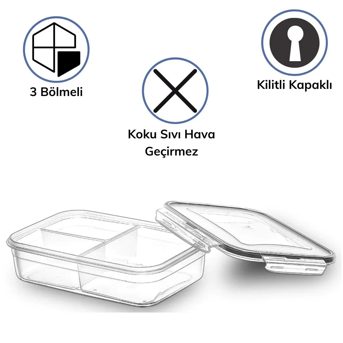 3 Bölmeli Kilitli Kapaklı 1 Litre Erzak Saklama Kabı Lc-510 Bx40 Fiyatı, Yorumları ve Özellikleri