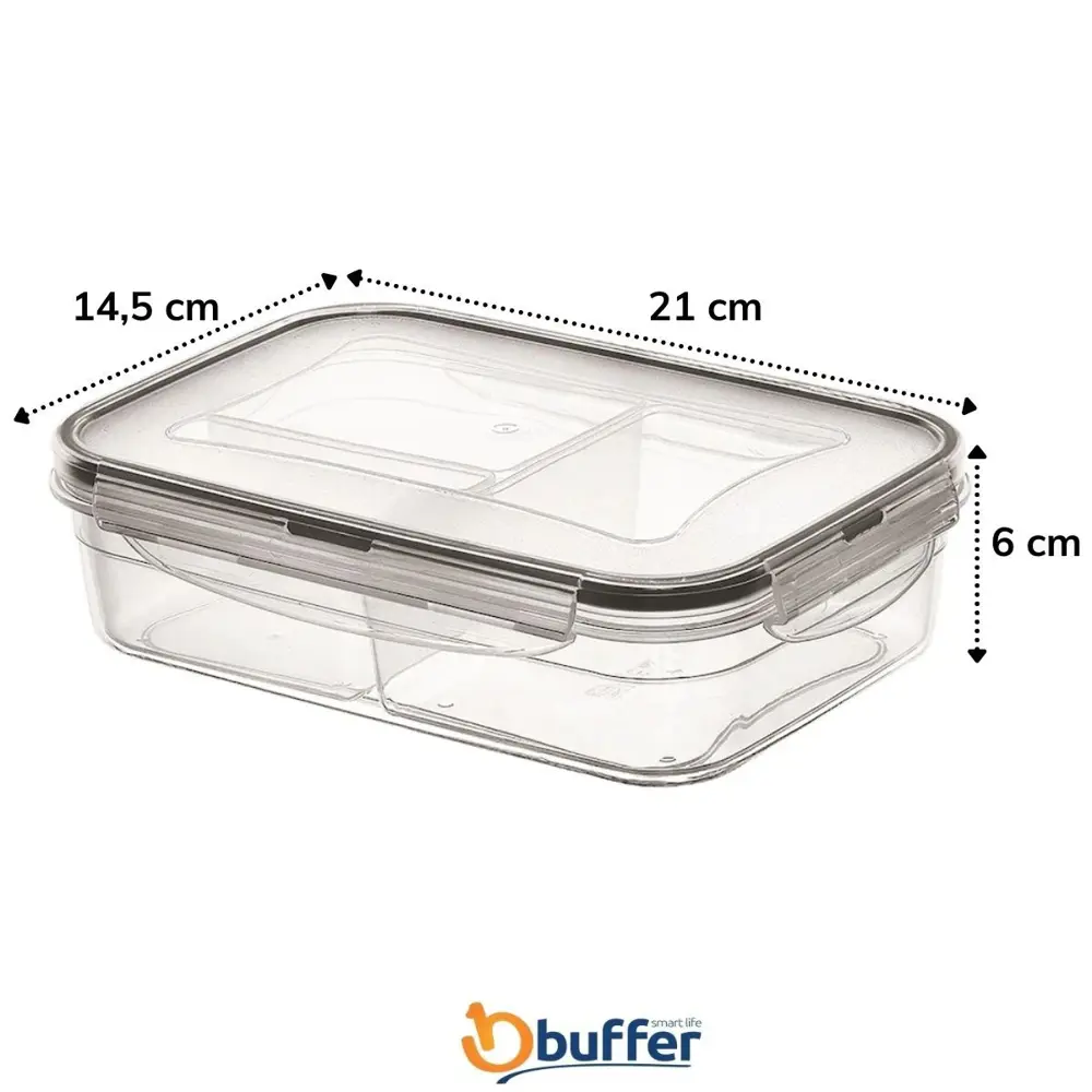 3 Bölmeli Kilitli Kapaklı 1 Litre Erzak Saklama Kabı LC-510 (4741