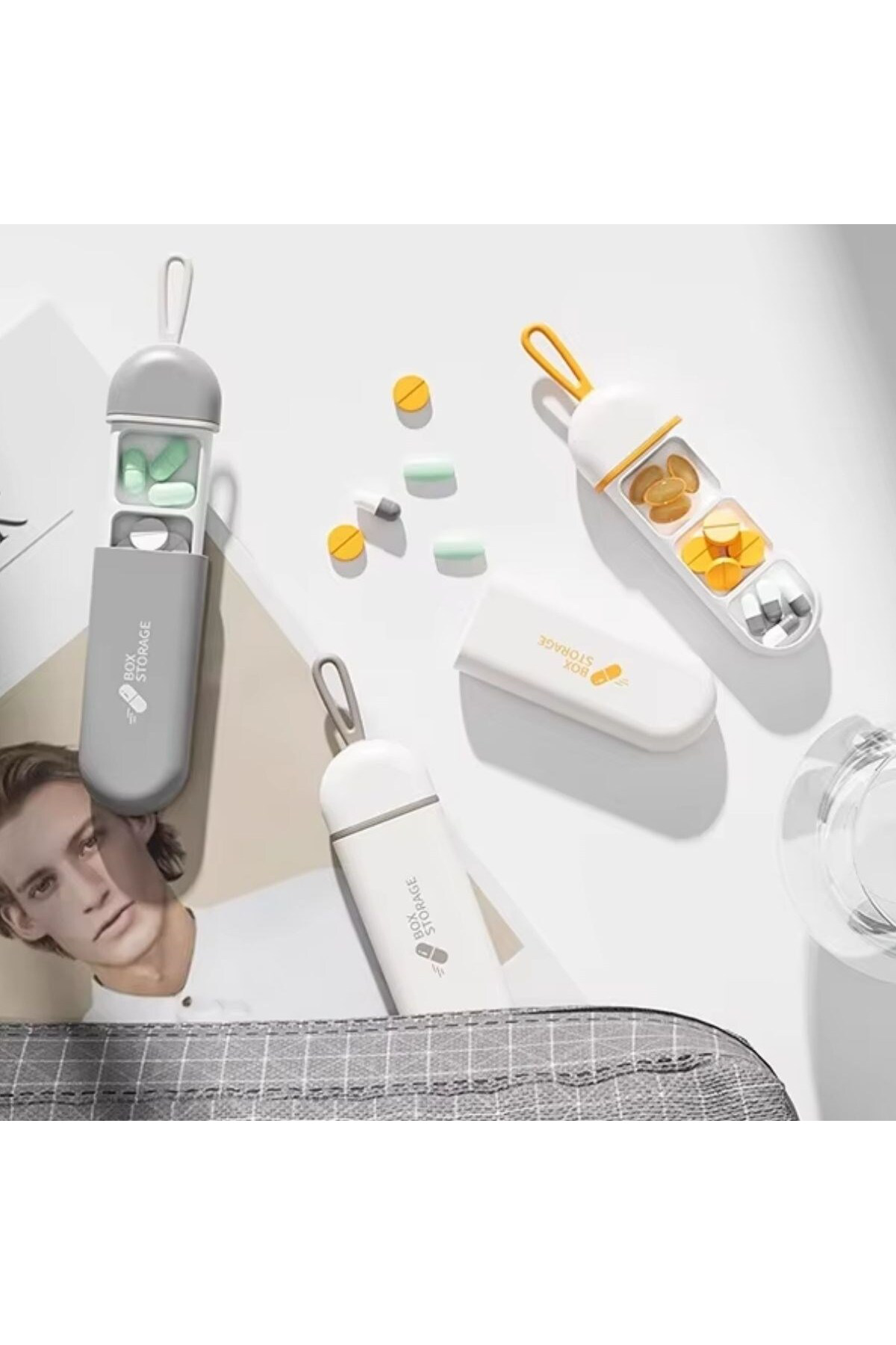 Ok Aksesuar 3 Bölmeli Taşınabilir Seyahat Tipi Hap Saklama Kutusu İlaç Saklam