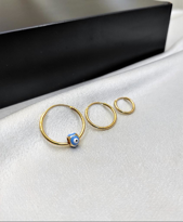 3 BOY 3 ADET NAZAR BONCUĞU DETAY GOLD KAPLAMA KOMBİN ÇOKLU TAM KA