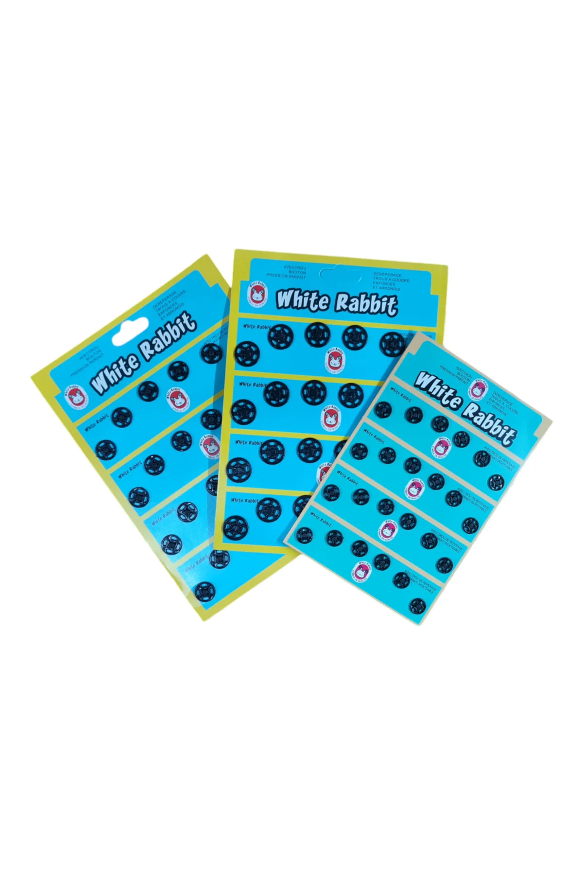 3 Boy Dikmeli Plastik Çıtçıt Seti - 72 Adet 10mm / 12mm / 15mm Si