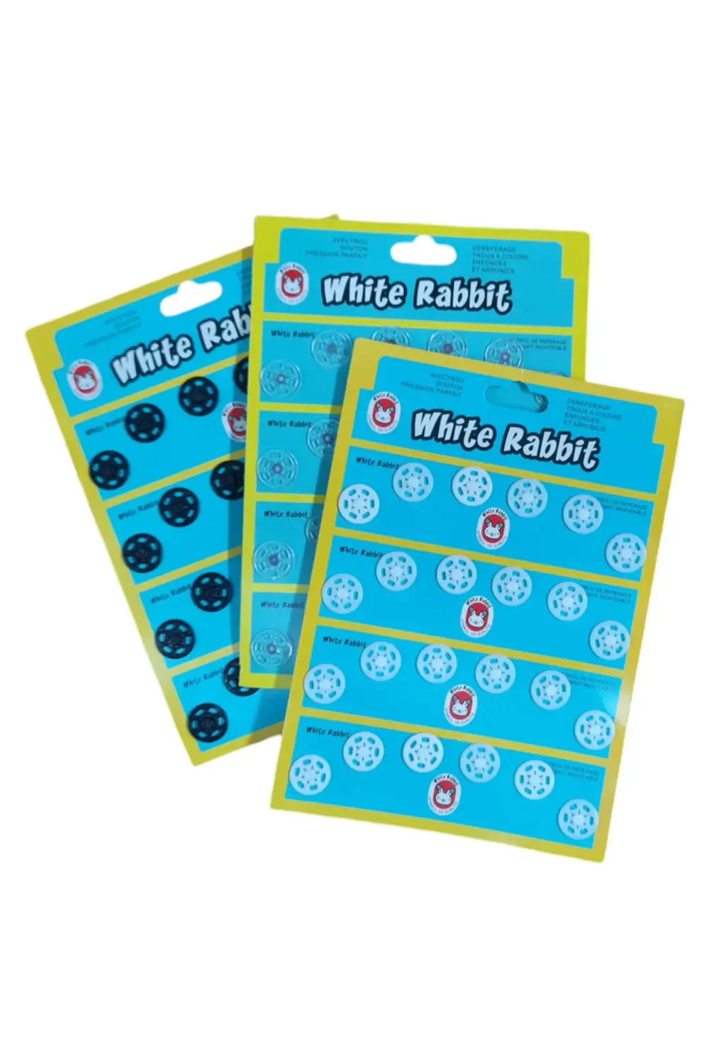 Tuhafiyecimiz 3 Boy Karışık Renkli Dikmeli Plastik Çıtçıt Seti - 15Mm 72 Adet S