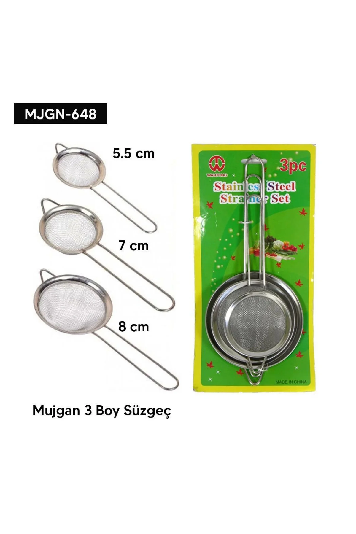 3 Boy Süzgeç Seti - Lisinya