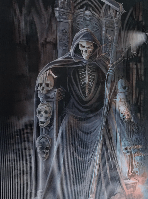 3 Boyutlu Resim 3 F.rklı Resim Değişenli Kuru Kafa Tablosu 30x40