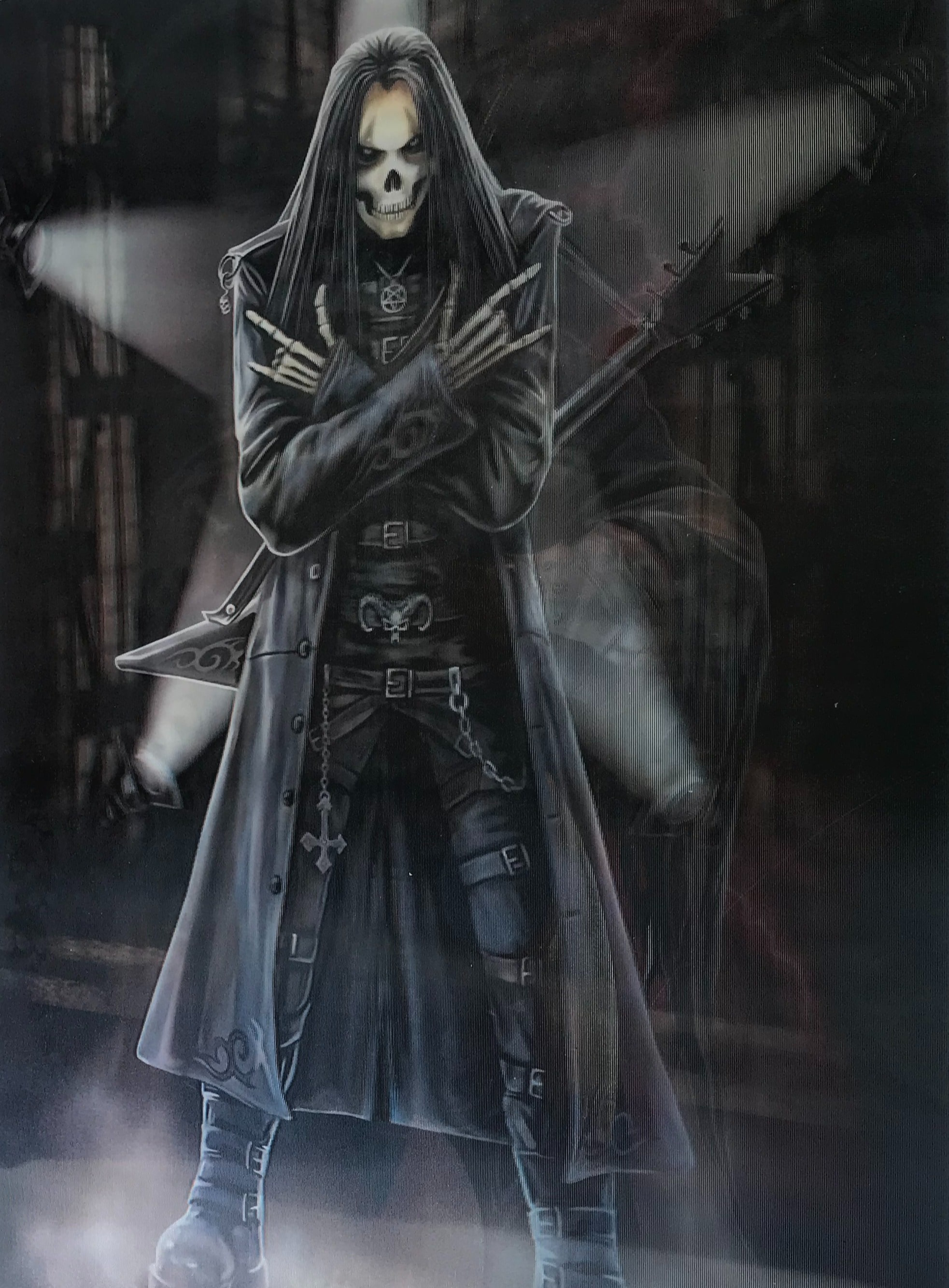 3 Boyutlu Resim 3 F.rklı Resim Değişenli Kuru Kafa Tablosu 30x40