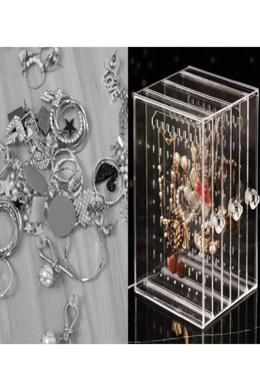 3 Çekmeceli Kolye Küpe Takı Düzenleyici Organizer Stand Takı Kutu