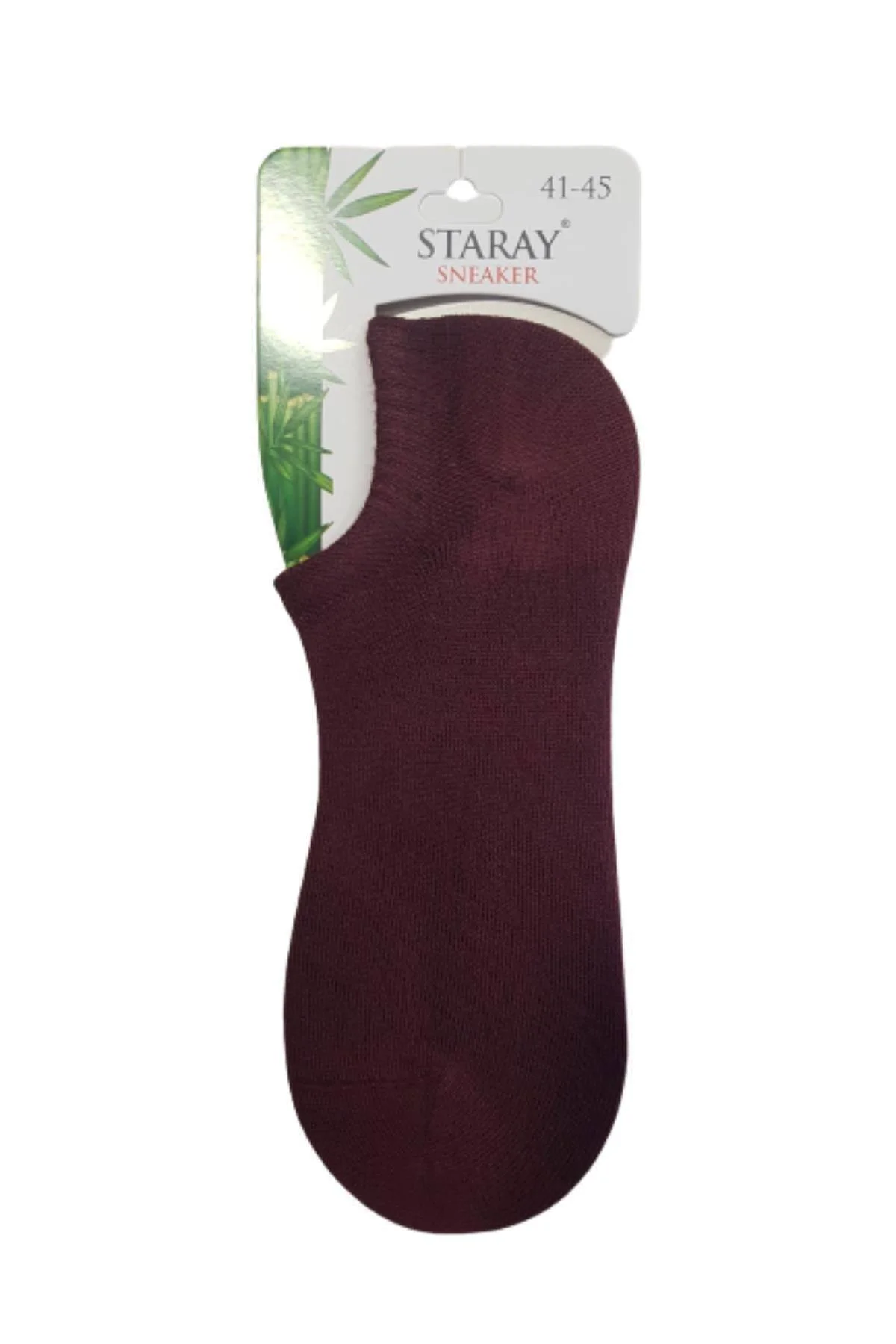 3 Çift Bordo Renk Dikişsiz Bambu Sneaker Görünmez Çorap