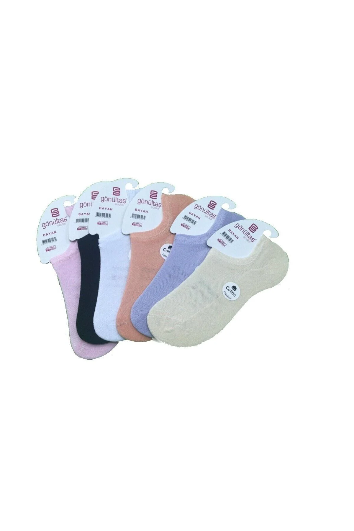 3 Çift Çok Renkli Dikişsiz Sneaker Görünmez Çorap