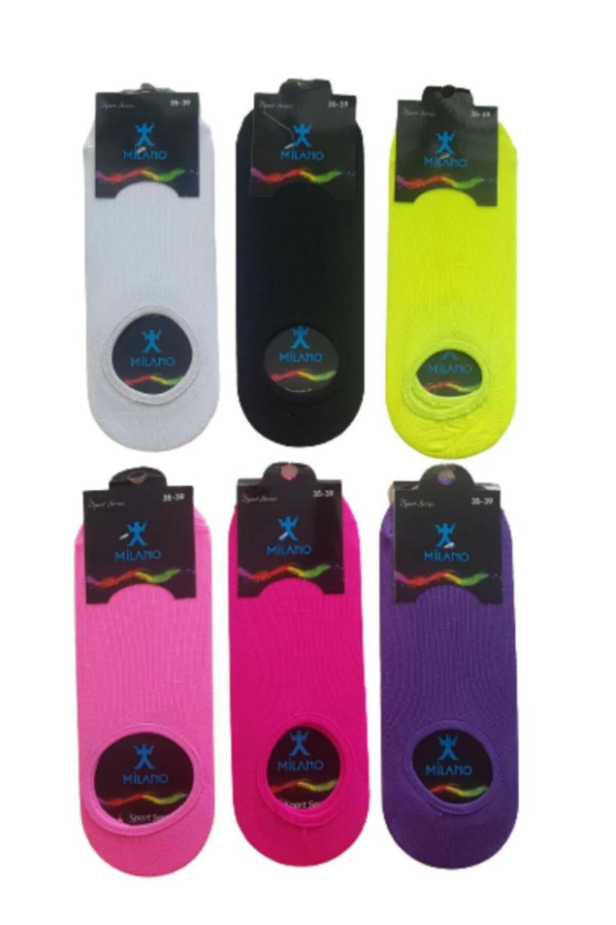 3 Çift Çok Renkli Penye Babet Çorap