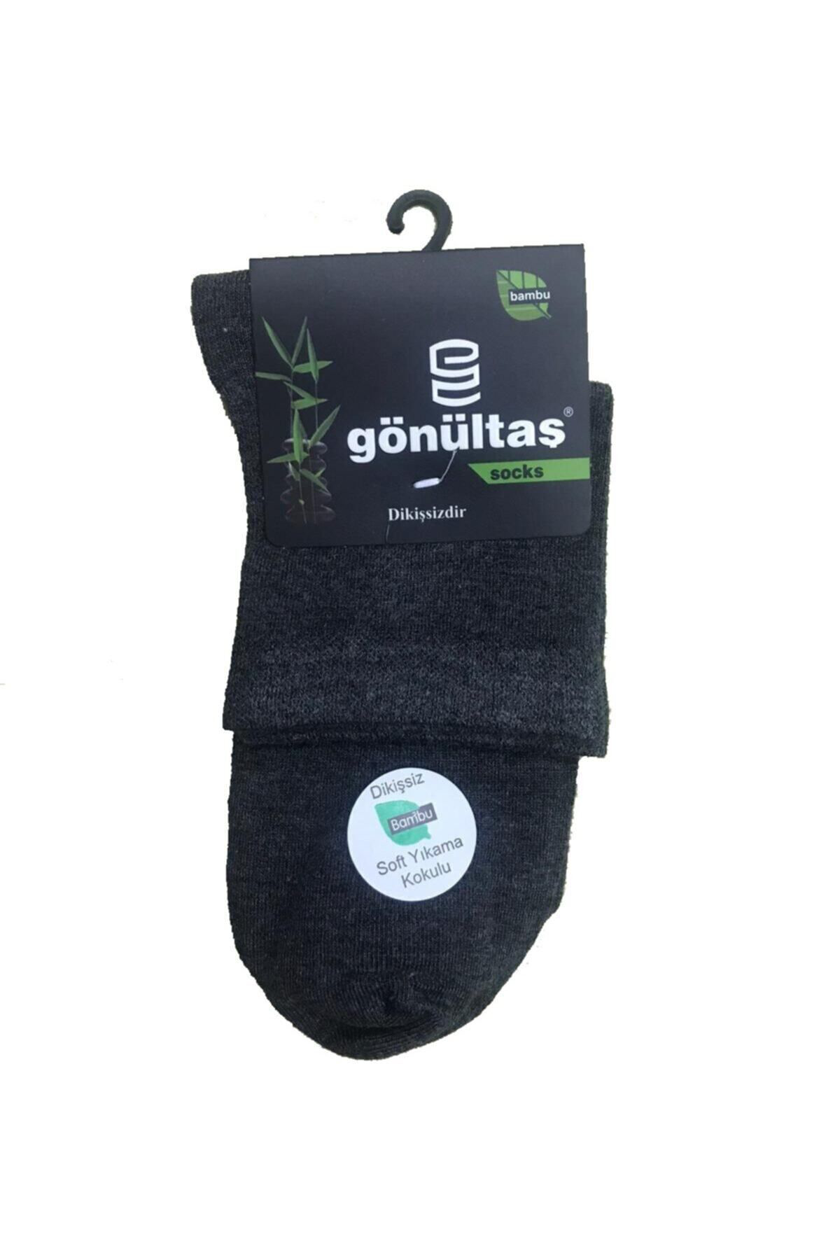 3 Çift Füme Renk Yarım Konç Bambu Çorap