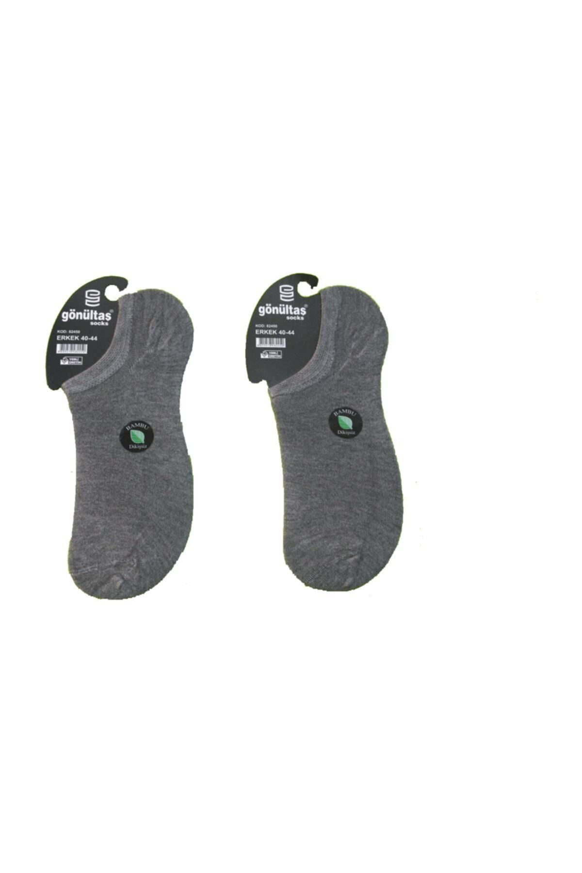 3 Çift Gri Renk Dikişsiz Bambu Çorap