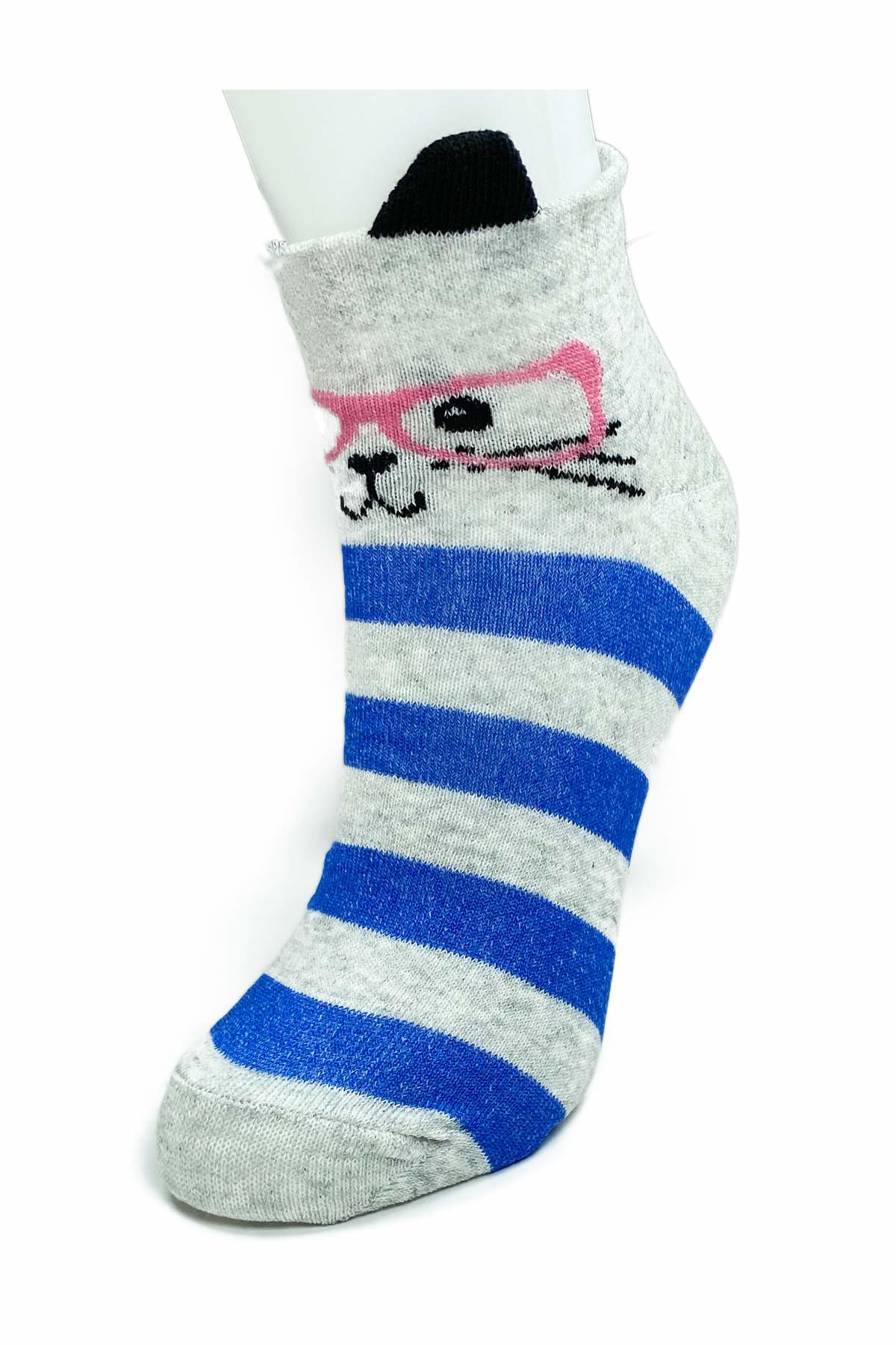 Just Cheap Store 3 Çift Kedi Temali 3 Boyut Kulakli Pamuklu Esnek Kadin Bilek Çora