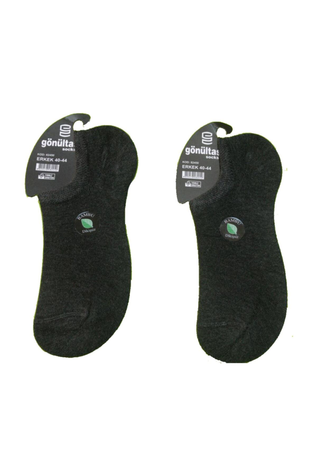 3 Çift Koyu Gri Renk Dikişsiz Bambu Çorap