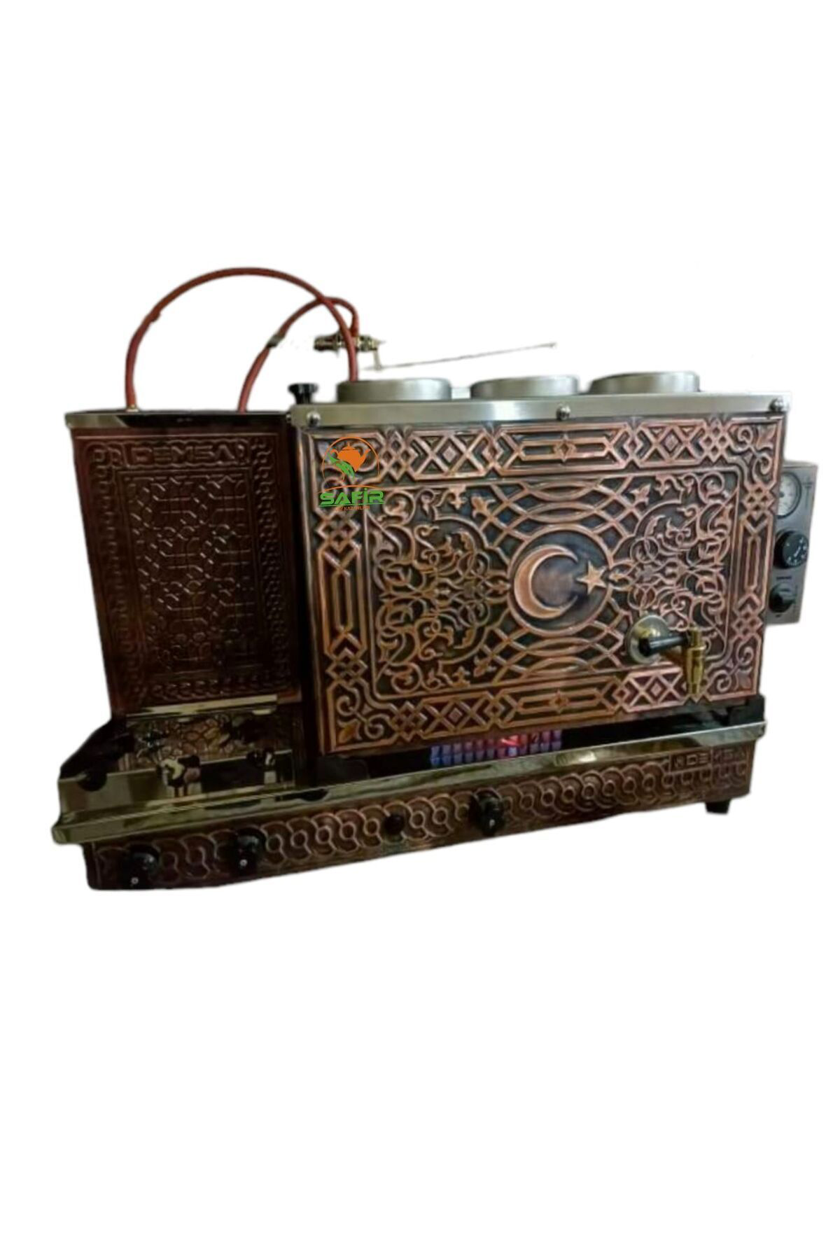Safir Çay Kazanlari 3 Demlikli Bakır Tam Otomatik Çay Kazanı Bayrak Model Elektrik+ D