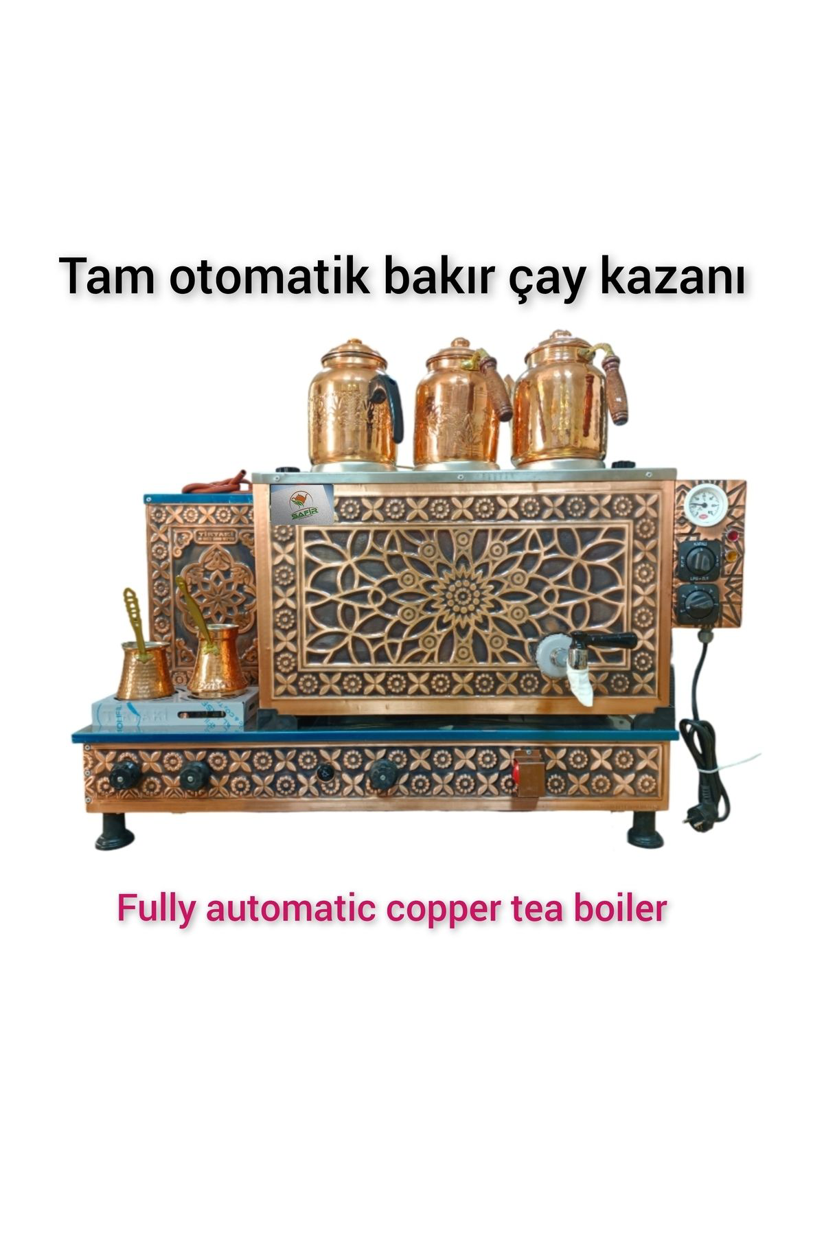 3 Demlikli Çay Kazanı Elektirik Doğalgazlı Ce Belgeli Gazmer Onay