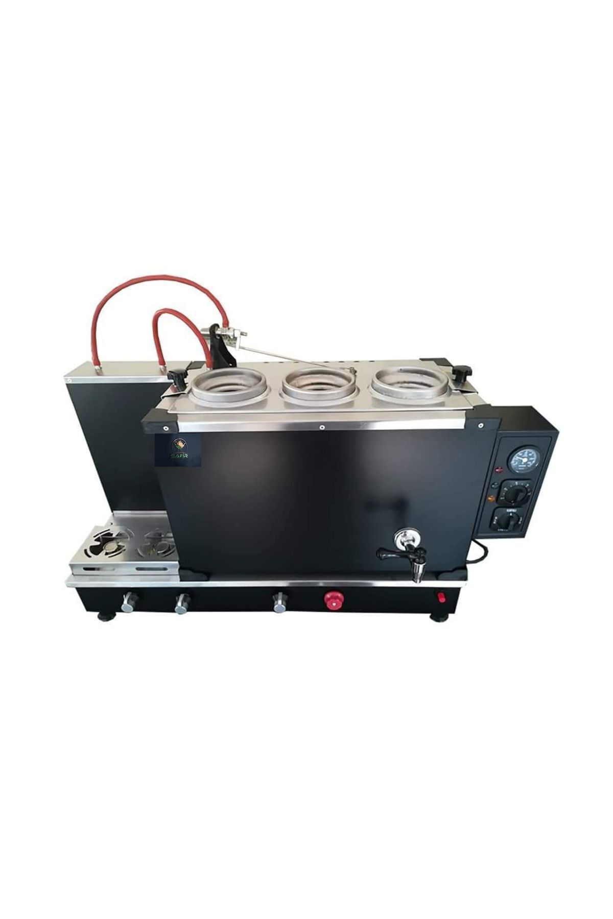3 demlikli çay ocağı Siyah Kromat Boyalı Çay Kazanı Elektrik + Tü