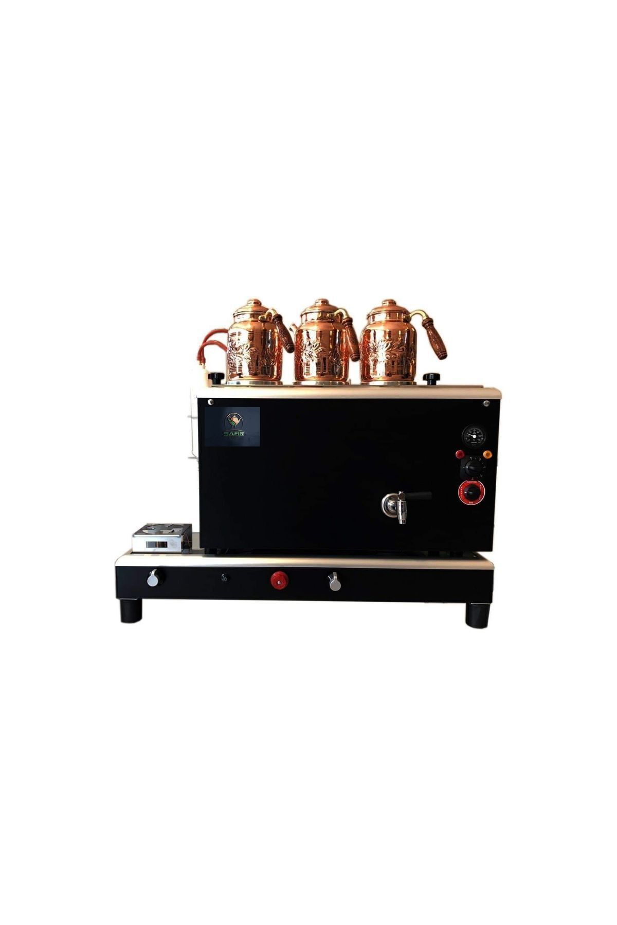 3 demlikli çay ocağı Siyah Kromat Boyalı Çay Kazanı Elektrik + Tü