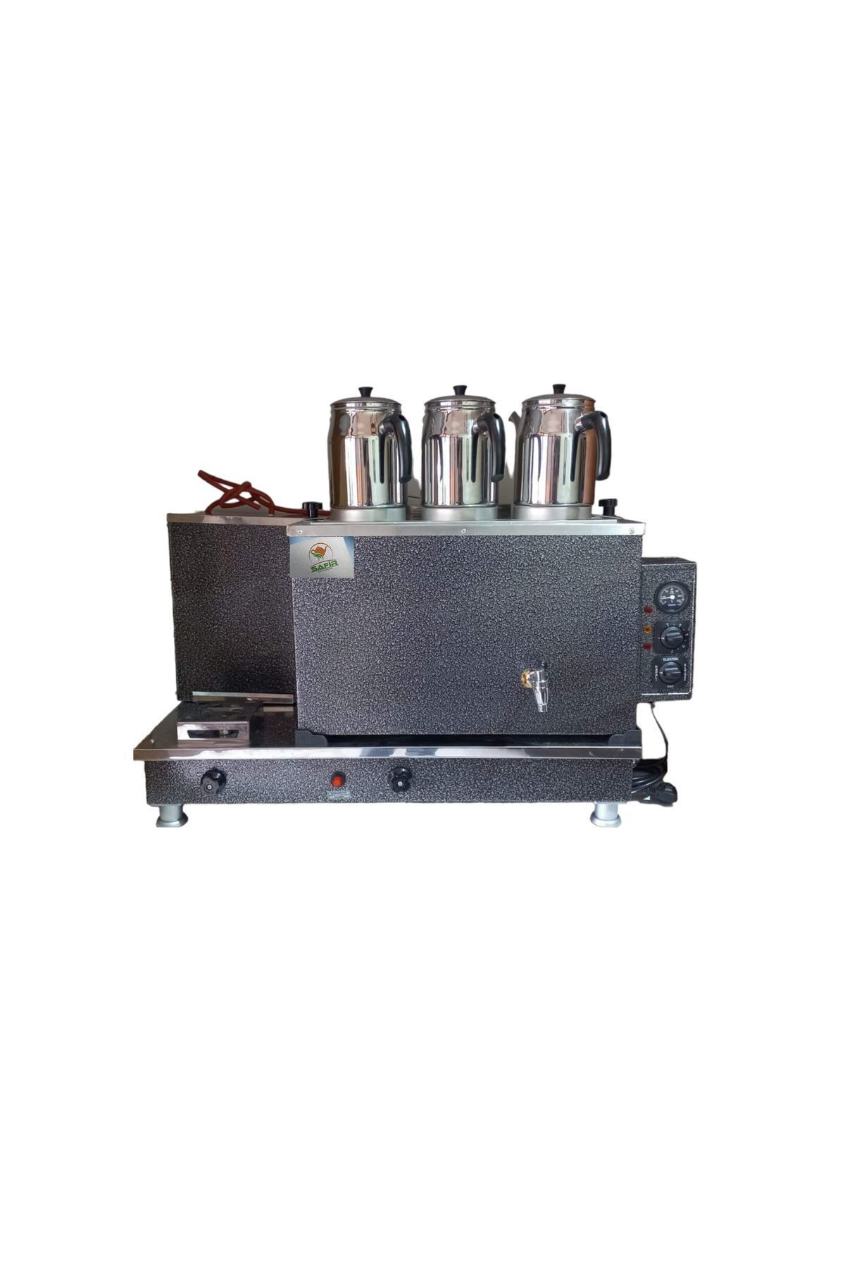3 demlikli çay ocağı 3 Gözlü Gri Boyalı Çay Kazanı Elektrik + Tüp