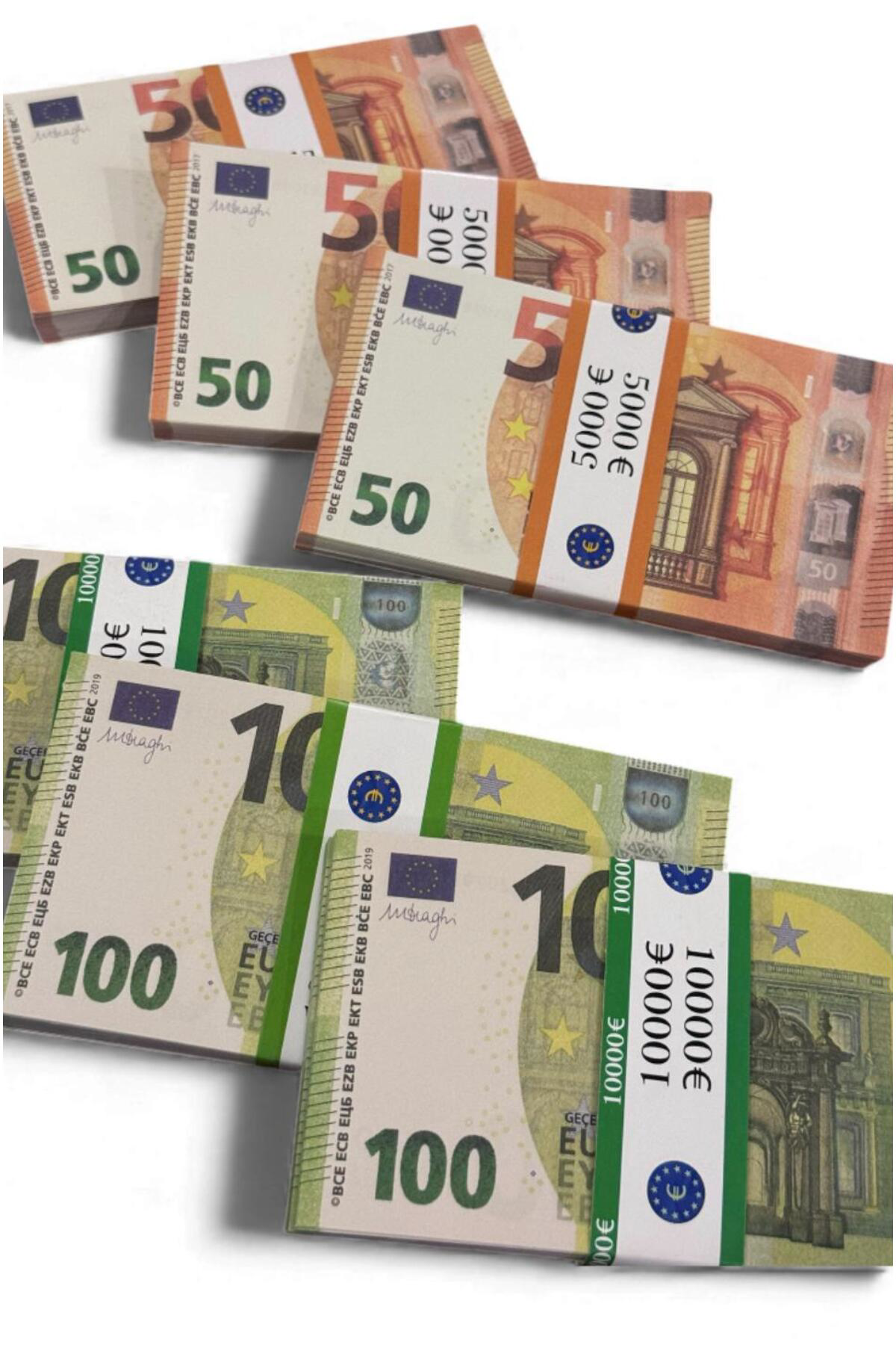 3 Deste 50 € + 3 Deste 100 € Düğün Atma ve Kına İçin Eğlencelik, 