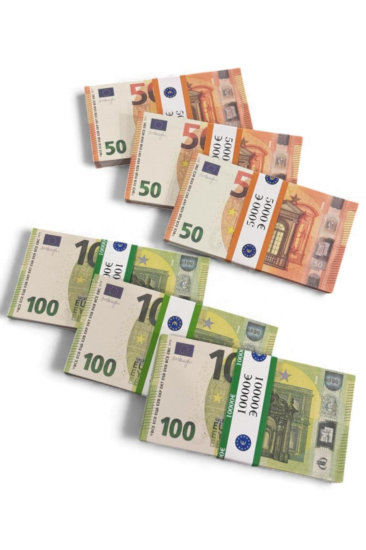 3 Deste 50 € + 3 Deste 100 € Düğün Atma ve Kına İçin Eğlencelik, 