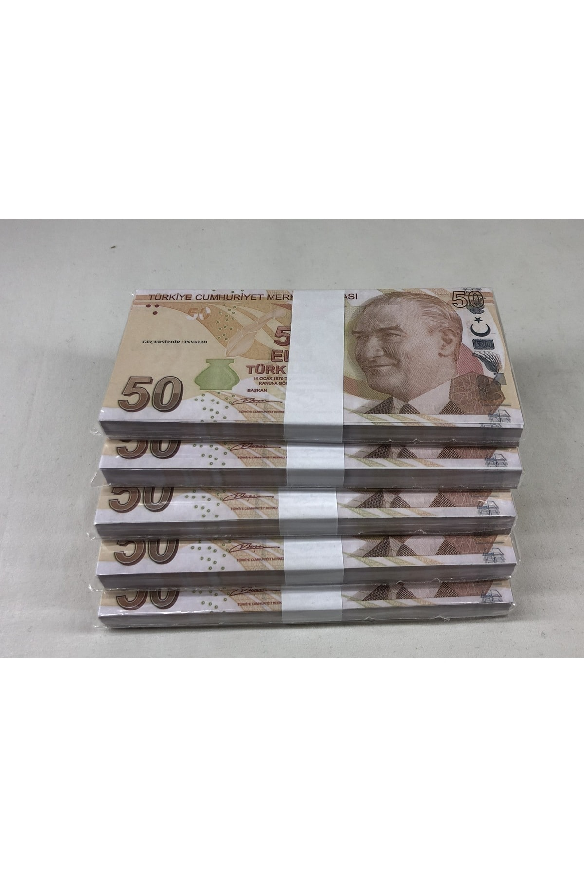 3 Deste Oyuncak Geçersiz Yazılı 50 Türk Lirası Yapay Çakma Para 3