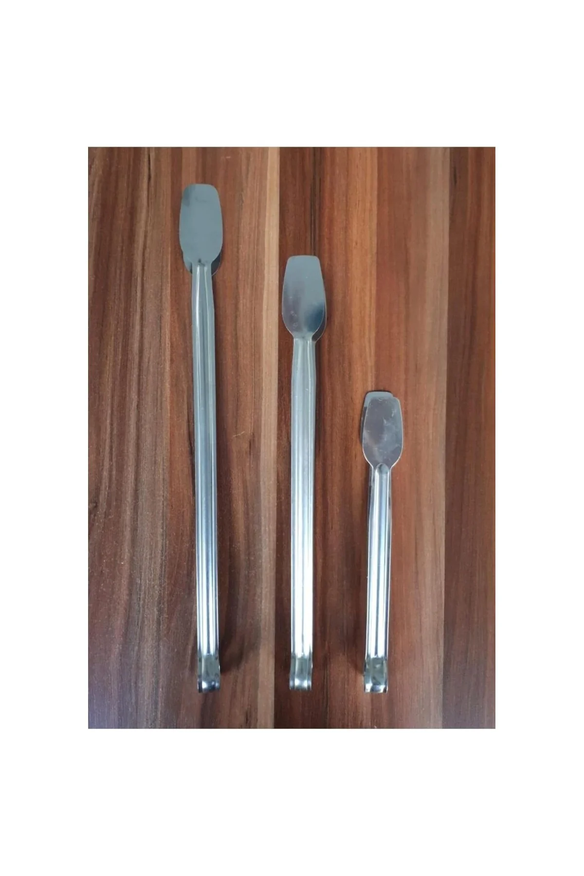 -3 Farklı Boyda Paslanmaz Çelik Şef Mangal Barbekü Maşa Seti Kömü