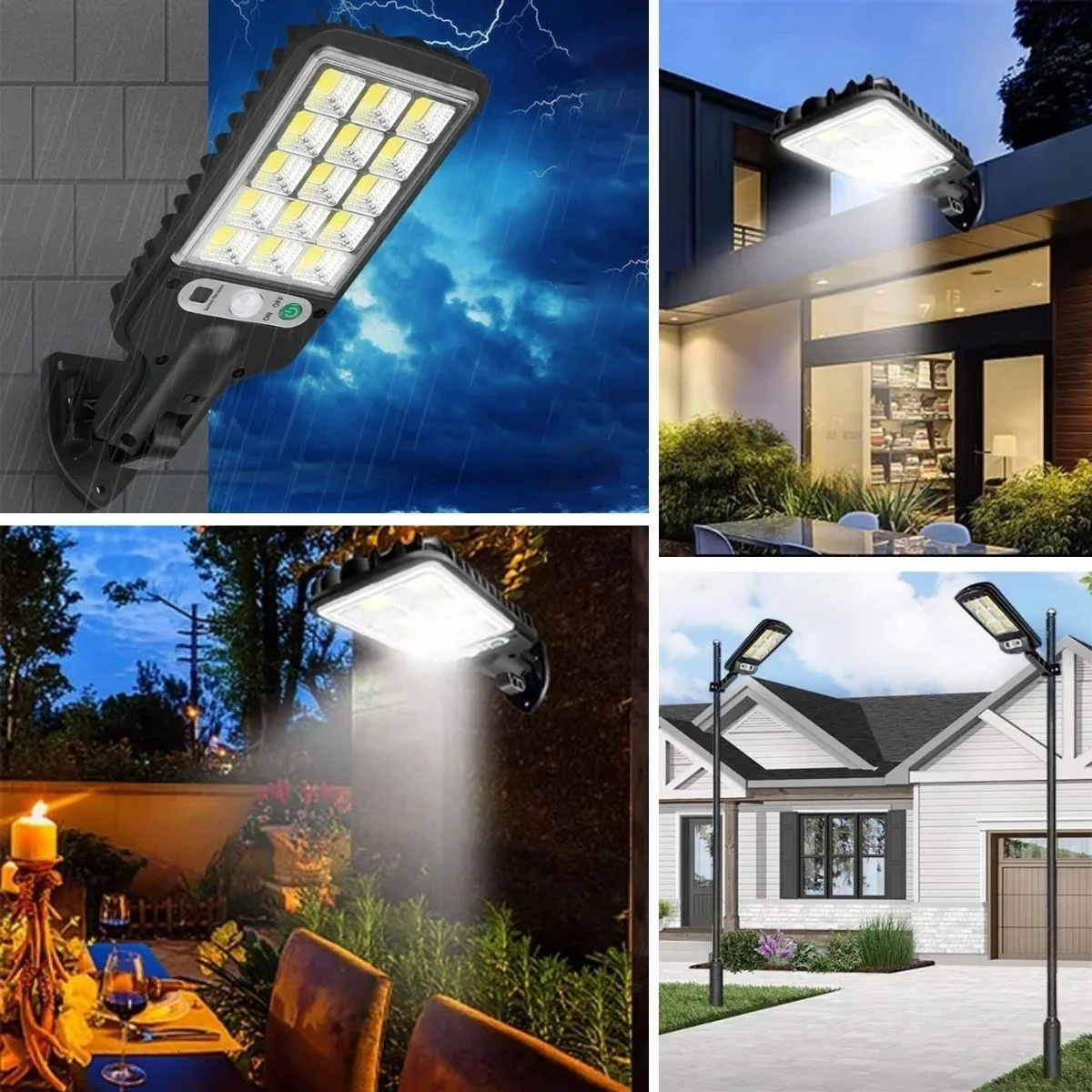 3 Farklı Işık Modlu Güneş Enerjisiyle Şarj Olan Dış Mekan Uyumlu Kumandalı Solar Duvar Ledi Bx40