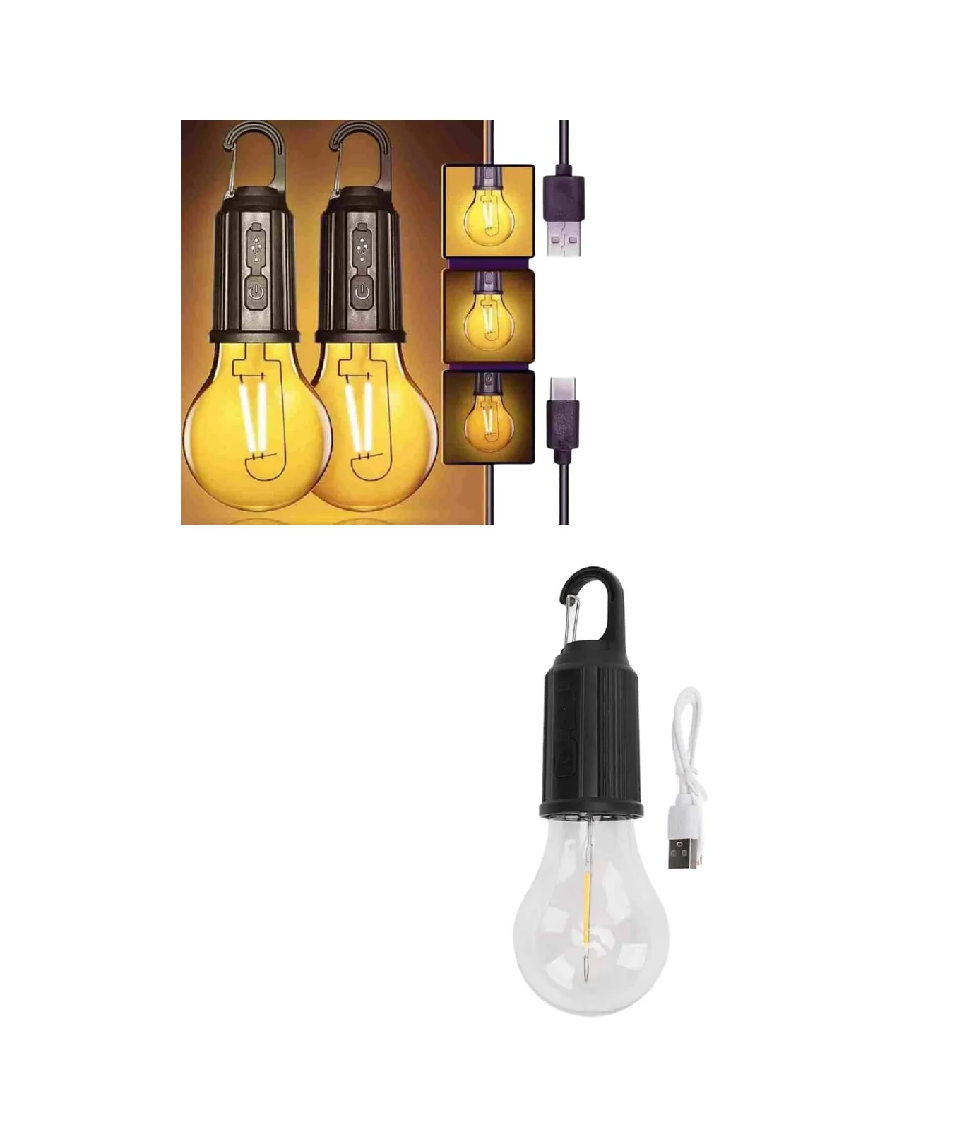 3 Farklı Mod Led'li Şarjlı Asma Kancalı Kamp Lambası Taşınabilir 