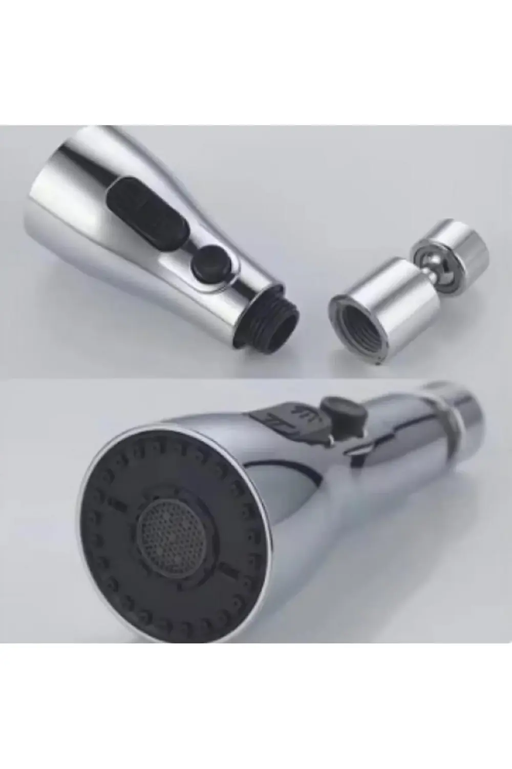 3 Fonksiyonlu Dönebilen Metalik Musluk Başlığı | Su Tasarruflu ve