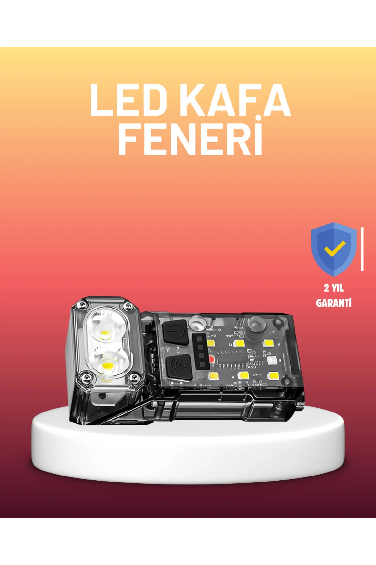 3 Fonksiyonlu LED Far El Feneri Çalışma Lambası Uzun Pil Ömürlü