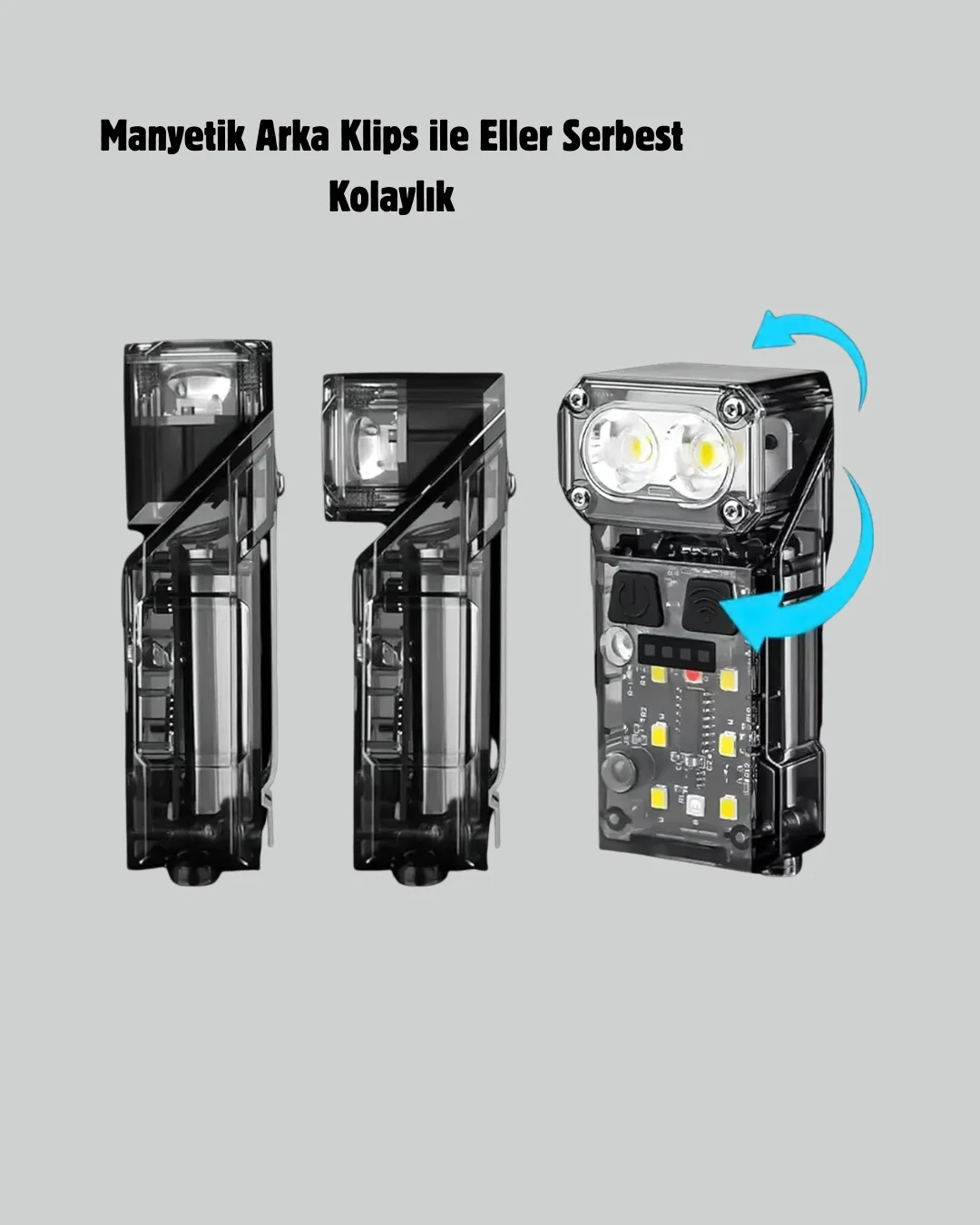 3 Fonksiyonlu LED Far El Feneri Çalışma Lambası Uzun Pil Ömürlü Yeni Nesil