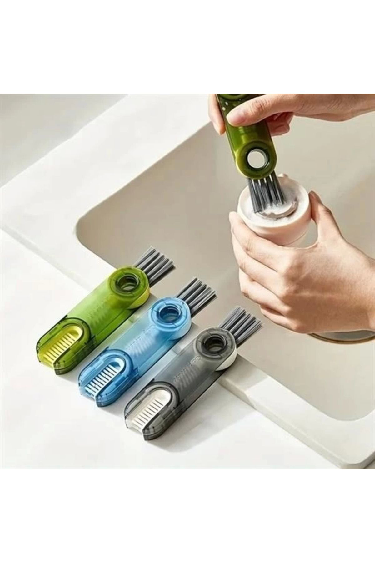 Yusuftex 3 Fonksiyonlu Pratik Şişe Temizleme Fırçası Mutfak Banyo Araç İçi Yusuftex 3 Fonksiyonlu Pratik Şişe Temizleme Fırçası Mutfak Banyo Araç İçi