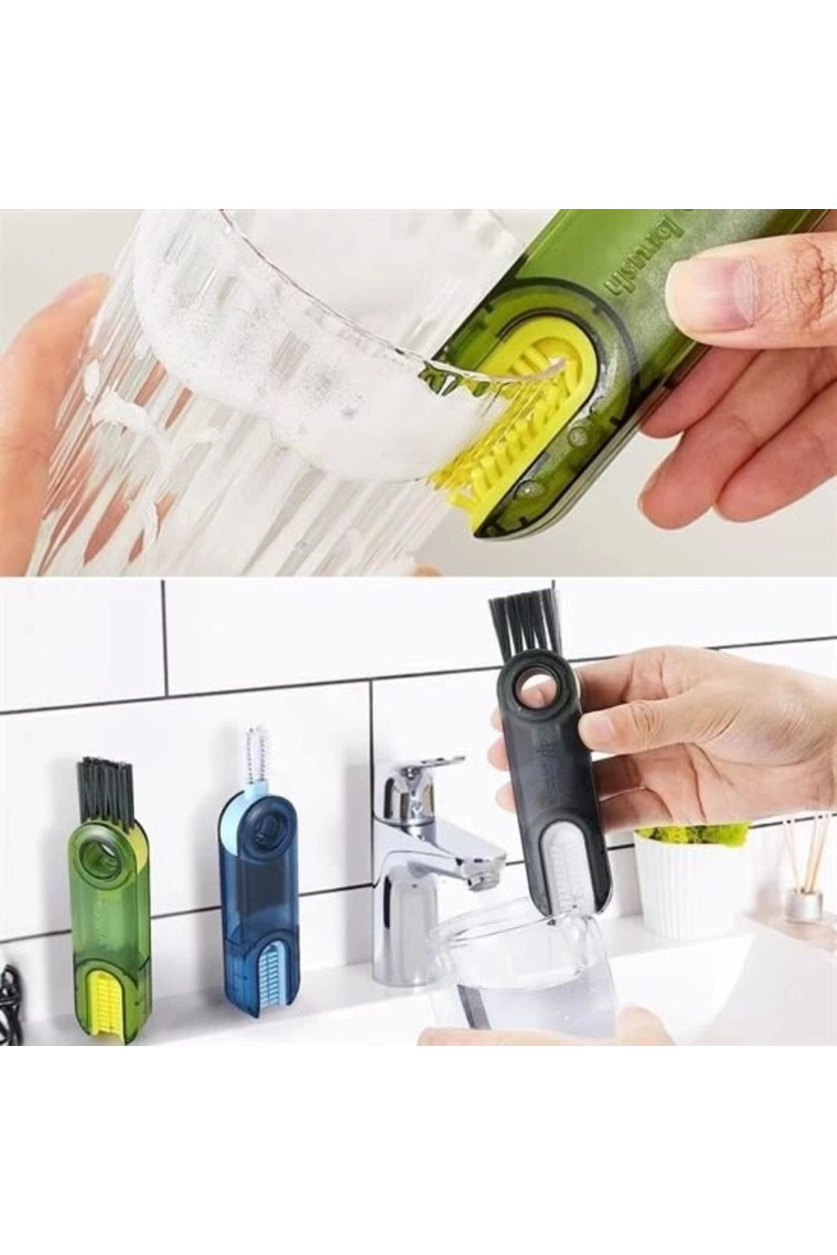 Yusuftex 3 Fonksiyonlu Pratik Şişe Temizleme Fırçası Mutfak Banyo Araç İçi Yusuftex 3 Fonksiyonlu Pratik Şişe Temizleme Fırçası Mutfak Banyo Araç İçi