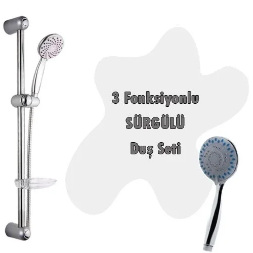3 Fonksiyonlu Sürgülü Duş Seti 5 Parça Özel Set Fiyatı, Yorumları ve Özellikleri