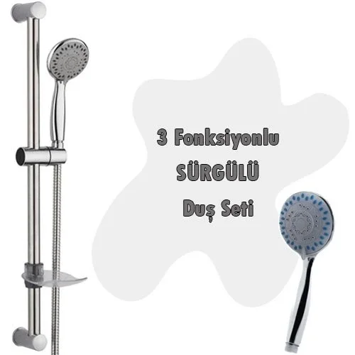 3 Fonksiyonlu Sürgülü Duş Seti 5 Parça Özel Set Fiyatı, Yorumları ve Özellikleri