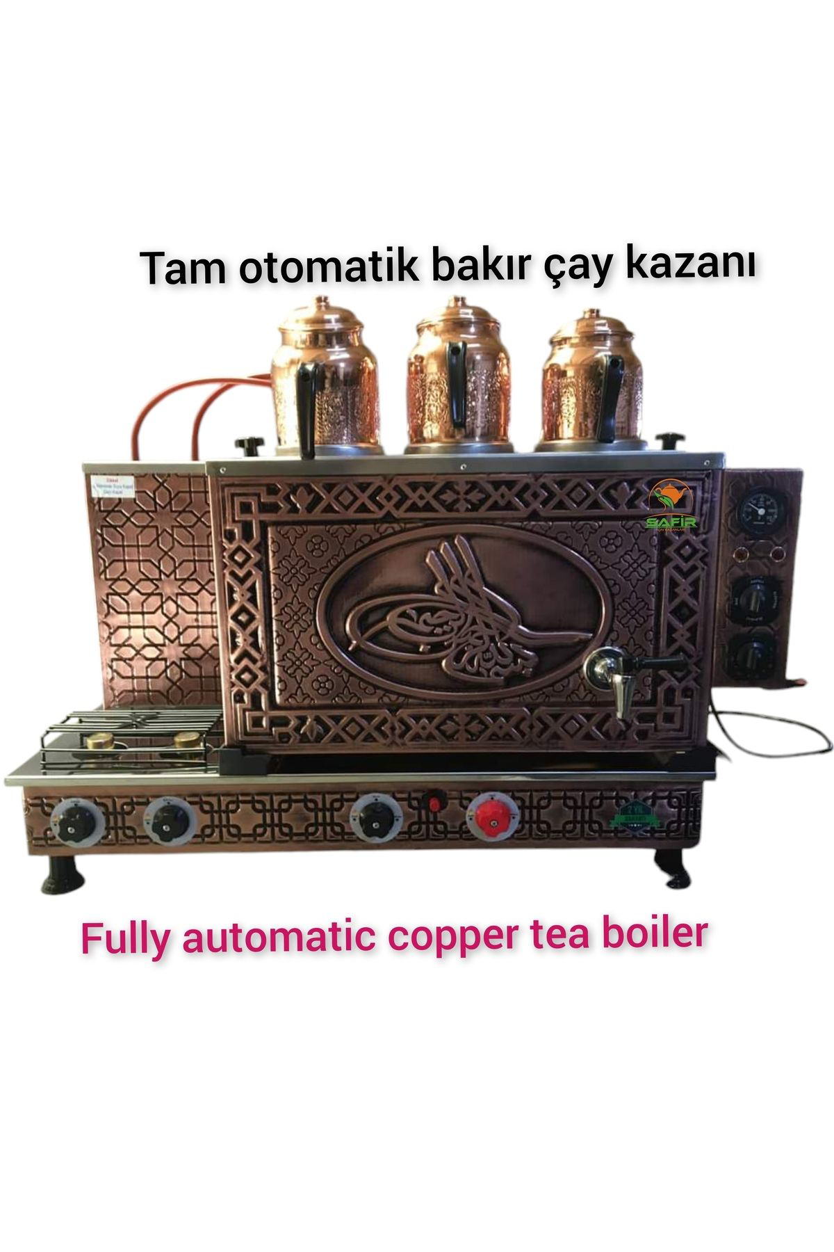 3 Gözlü Bakır Çay Ocağı Kazanı Ce Belgeli Doğalgazlı Gaz Koku Alg