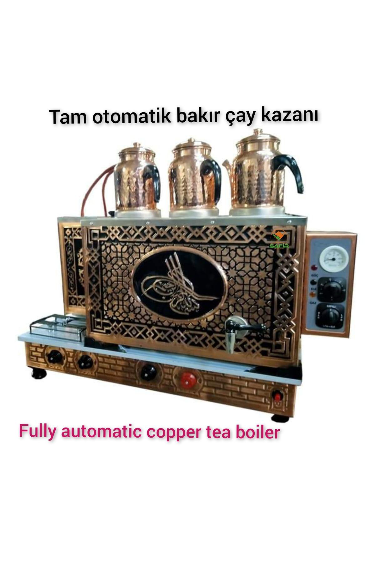 3 Gözlü Bakır Çay Ocağı Kazanı Ce Belgeli Doğalgazlı Gaz Koku Alg