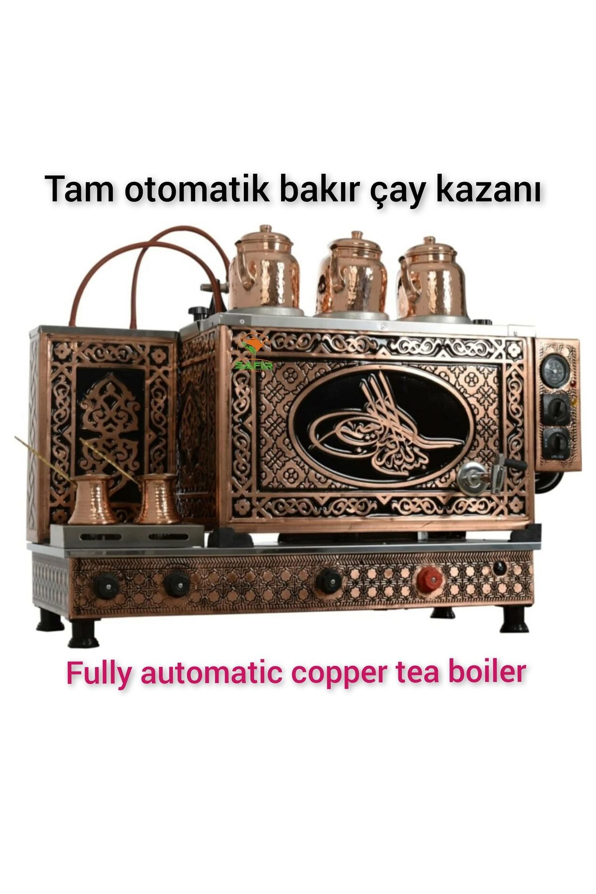 3 Gözlü Bakır Çay Ocağı Kazanı Ce Belgeli Doğalgazlı Gaz Koku Alg