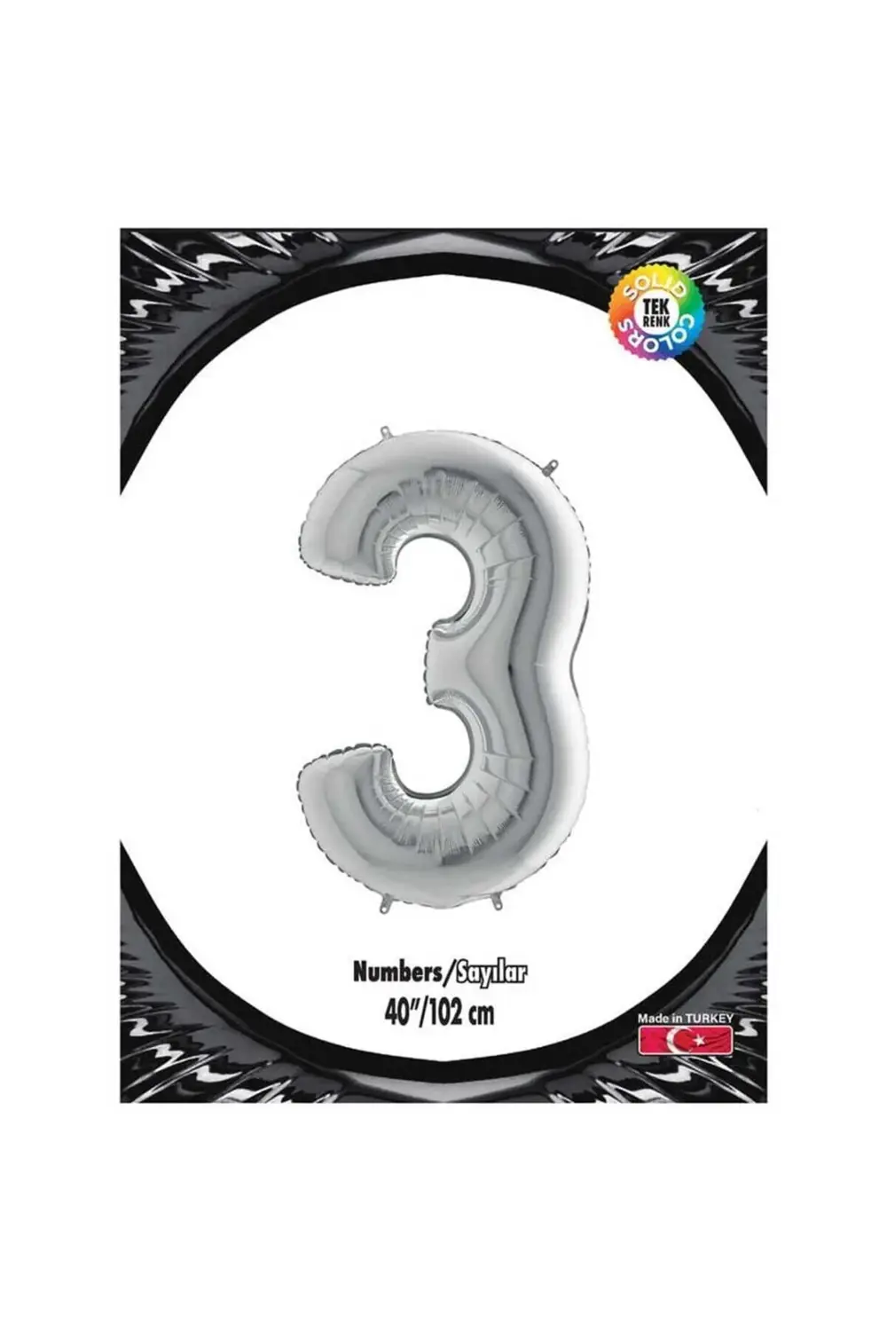 3 Gümüş 40 Inch Folyo Balon Kika 0896