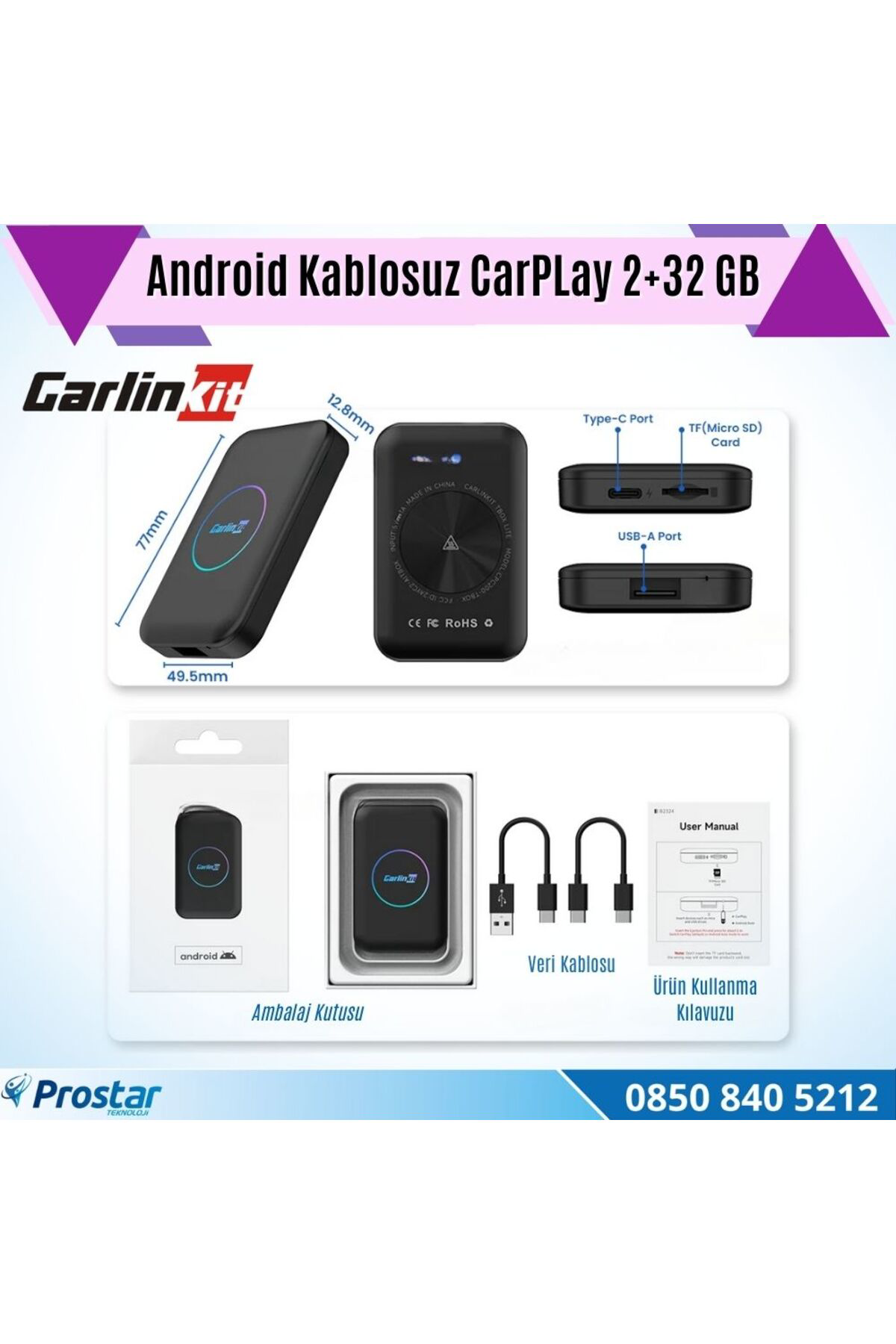 Carlinkit 3 İn 1  Cpc200 Tbox Lite Android 2 Gb 32 Gb Android Auto
