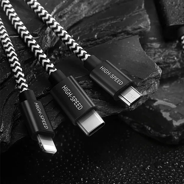 3 in 1 Hızlı Şarj Kablo - Tip C, iPhone ve Mikro USB Uyumlu - 120cm