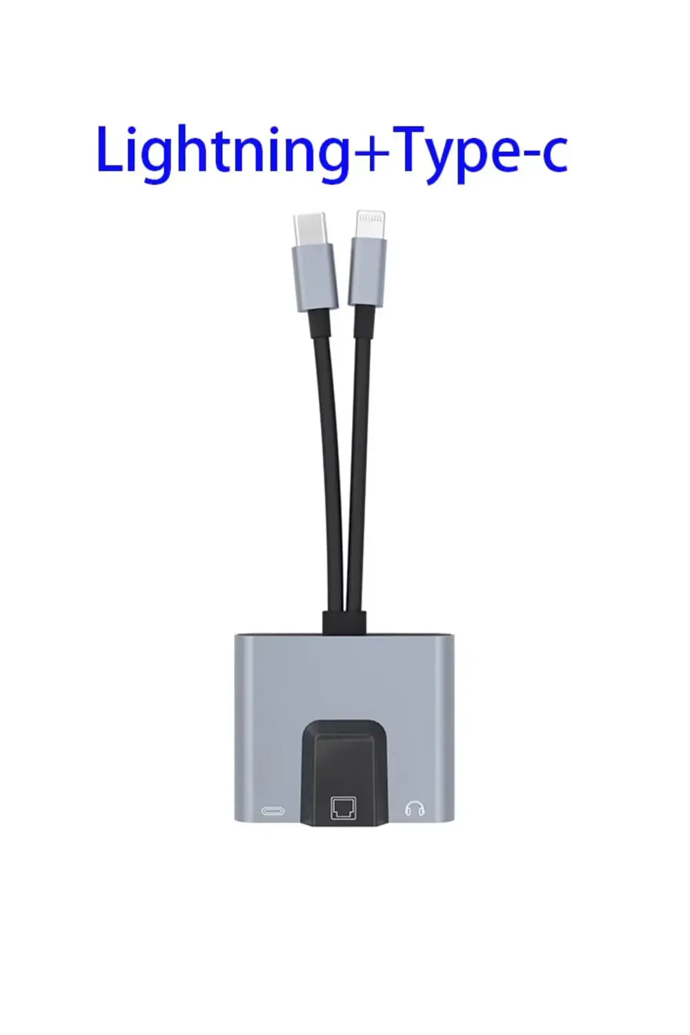 3 in 1 Lightning & Type-C Ethernet Adaptörü – RJ45, AUX, Şarj Des 3 in 1 Lightning & Type-C Ethernet Adaptörü – RJ45, AUX, Şarj Des