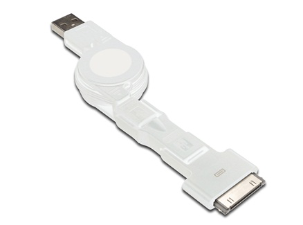 3 in 1 Makaralı Kablo, Apple 30 pin erkek + micro USB B erkek + m