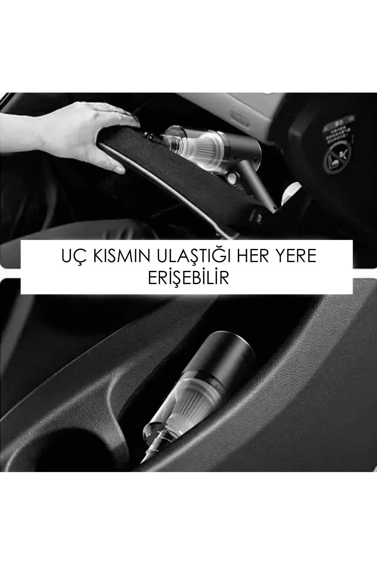 3 in 1 Şarjlı Kablosuz Vakumlu El Araba Süpürgesi Araç Ev Ofis Süpürgesi