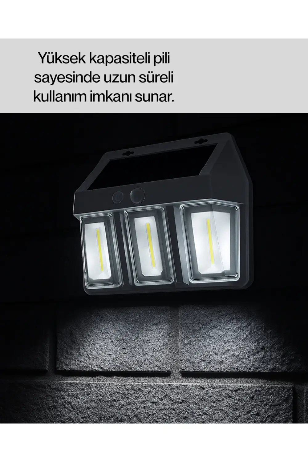 3 in 1 Solar Duvar Lambası – IP65 Su Geçirmez, Hareket Sensörlü
