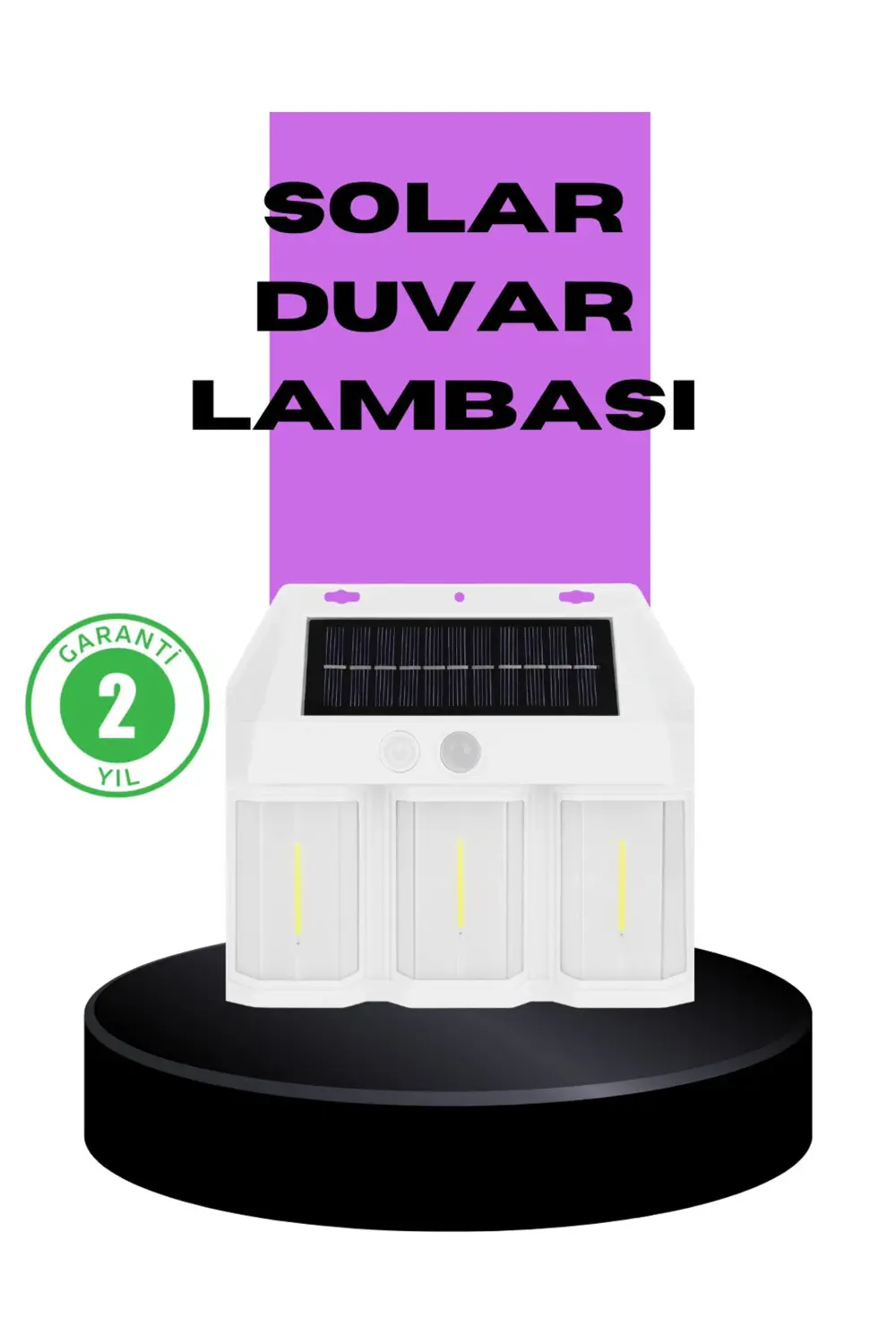3 in 1 Solar Duvar Lambası – IP65 Su Geçirmez, Hareket Sensörlü