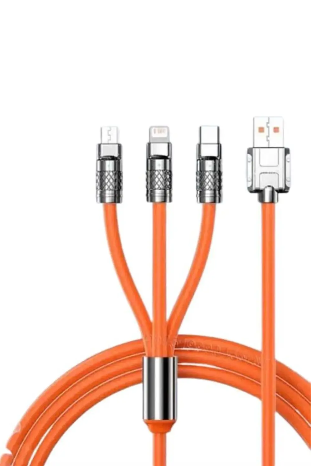 3 İn 1 Süper Hızlı Şarj Kablosu Android ve İOS Uyumlu Silikon Şar