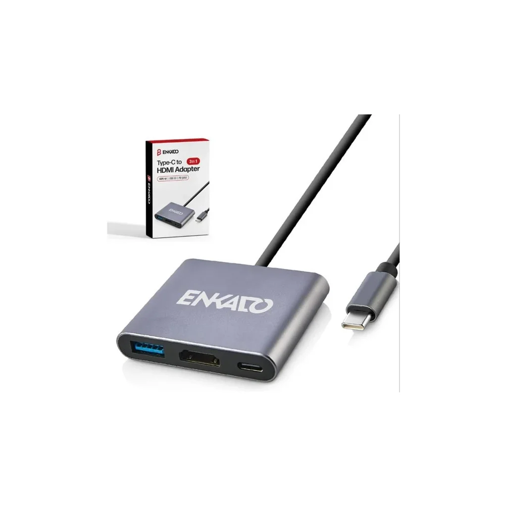 3 in 1 Type-C Çevirici HDMI 4K USB 3.0 ve PD Şarj Adaptörü